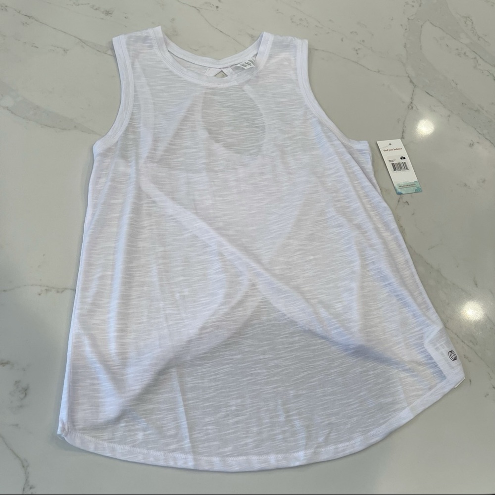 NWT Balance Collection white cut out tank top - Picture 2 of 16